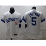 Men's Los Angeles Dodgers #5 Freddie Freeman White 2022 City Connect Flex Base Stitched Jersey