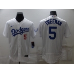 Men's Los Angeles Dodgers #5 Freddie Freeman White Flex Base Stitched Jersey