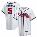 Men's White Atlanta Braves #5 Freddie Freeman 2021 World Series Champions Cool Base Stitched Jersey