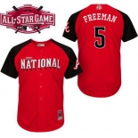 National League Atlanta Braves #5 Freddie Freeman Red 2015 All-Star BP Jersey