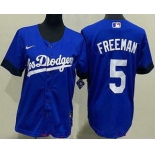 Youth Los Angeles Dodgers #5 Freddie Freeman Blue City Cool Base Jersey