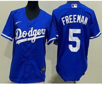 Youth Los Angeles Dodgers #5 Freddie Freeman Blue Cool Base Jersey