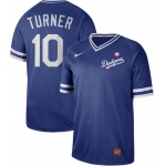 Dodgers #10 Justin Turner Royal Authentic Cooperstown Collection Stitched Baseball Jersey
