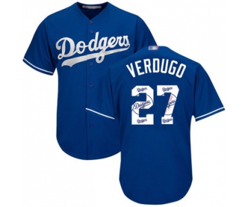 Dodgers #27 Alex Verdugo Blue Team Logo Fashion Stitched Baseball Jersey