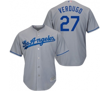 Dodgers #27 Alex Verdugo Grey New Cool Base Stitched Baseball Jersey