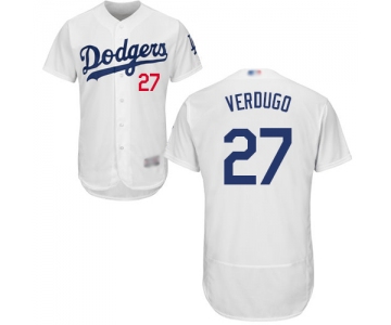 Dodgers #27 Alex Verdugo White Flexbase Authentic Collection Stitched Baseball Jersey