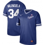 Dodgers #34 Fernando Valenzuela Royal Authentic Cooperstown Collection Stitched Baseball Jersey