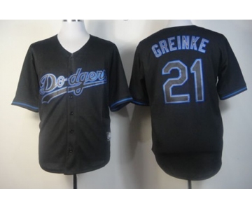 Los Angeles Dodgers #21 Zack Greinke Black Fashion Jersey