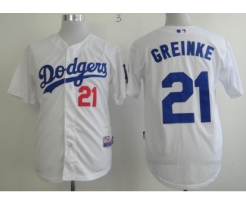 Los Angeles Dodgers #21 Zack Greinke White Jersey