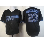 Los Angeles Dodgers #23 Adrian Gonzalez Black Fashion Jersey