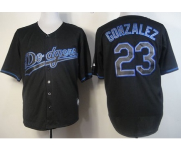 Los Angeles Dodgers #23 Adrian Gonzalez Black Fashion Jersey
