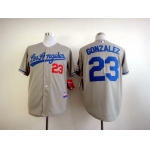 Los Angeles Dodgers #23 Adrian Gonzalez Gray Jersey