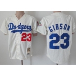 Los Angeles Dodgers #23 Kirk Gibson 1968 Cream Throwback Jersey