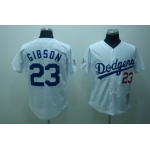 Los Angeles Dodgers #23 Kirk Gibson 1968 White Throwback Jersey