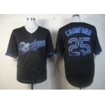 Los Angeles Dodgers #25 Carl Crawford Black Fashion Jersey