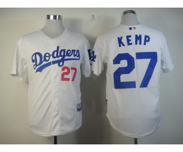 Los Angeles Dodgers #27 Matt Kemp White Jersey