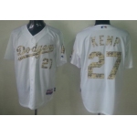 Los Angeles Dodgers #27 Matt Kemp White With Camo Jersey