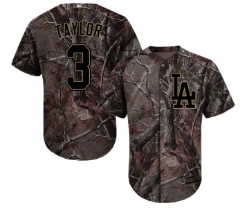 Los Angeles Dodgers #3 Chris Taylor Camo Realtree Collection Cool Base Stitched Baseball Jersey