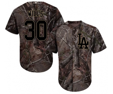 Los Angeles Dodgers #30 Maury Wills Camo Realtree Collection Cool Base Stitched Baseball Jersey