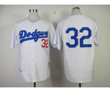 Los Angeles Dodgers #32 Sandy Koufax 1955 White Throwback Jersey