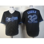 Los Angeles Dodgers #32 Sandy Koufax Black Fashion Jersey