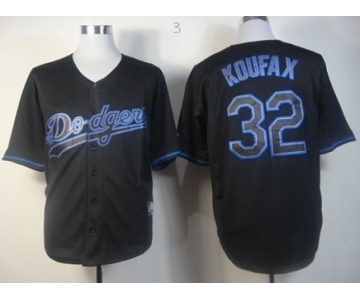 Los Angeles Dodgers #32 Sandy Koufax Black Fashion Jersey