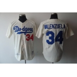 Los Angeles Dodgers #34 Fernando Valenzuela 1981 Cream Throwback Jersey