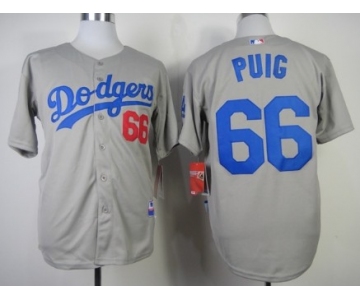 Los Angeles Dodgers #66 Yasiel Puig 2014 Gray Jersey