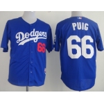 Los Angeles Dodgers #66 Yasiel Puig Blue Jersey