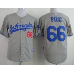 Los Angeles Dodgers #66 Yasiel Puig Gray Jersey