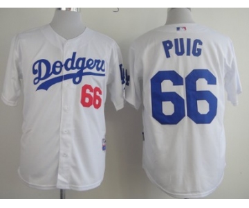 Los Angeles Dodgers #66 Yasiel Puig White Jersey