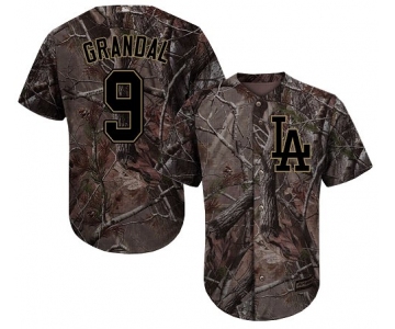 Los Angeles Dodgers #9 Yasmani Grandal Camo Realtree Collection Cool Base Stitched Baseball Jersey