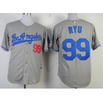 Los Angeles Dodgers #99 Hyun-Jin Ryu Gray Jersey