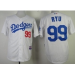 Los Angeles Dodgers #99 Hyun-Jin Ryu White Jersey