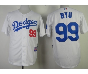 Los Angeles Dodgers #99 Hyun-Jin Ryu White Jersey