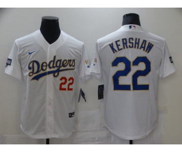 Men Los Angeles Dodgers 22 Kershaw White Game 2021 Nike MLB Jersey