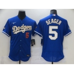 Men Los Angeles Dodgers 5 Seager Blue Elite 2021 Nike MLB Jersey