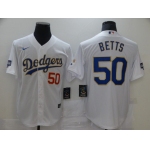 Men Los Angeles Dodgers 50 Betts White Game 2021 Nike MLB Jersey