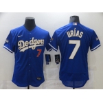 Men Los Angeles Dodgers 7 Urias Blue Elite 2021 Nike MLB Jersey