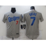 Men Los Angeles Dodgers 7 Urias Grey Elite Nike MLB Jerseys