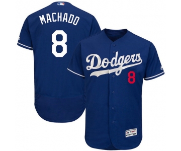 Men Los Angeles Dodgers 8 Manny Machado Majestic Royal blue Authentic Collection Flex Base Player Jersey