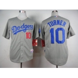 Men's Los Angeles Dodgers #10 Justin Turner 2014 Gray Jersey