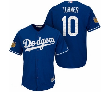 Men's Los Angeles Dodgers #10 Justin Turner Royal Blue 2017 Spring Training Stitched MLB Majestic Cool Base Jersey