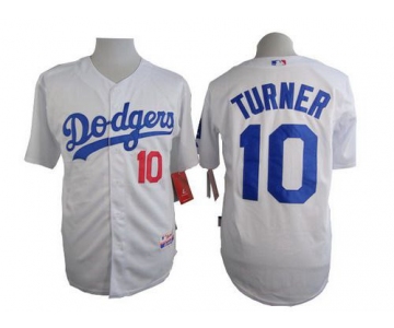 Men's Los Angeles Dodgers #10 Justin Turner White Jersey