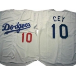 Men's Los Angeles Dodgers 10 Ron Cey Gray Cool Base Jersey
