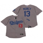 Men's Los Angeles Dodgers #13 Max Muncy Gray Alternate Stitched MLB Flex Base Nike Jersey