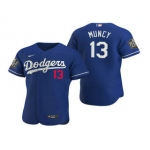 Men's Los Angeles Dodgers #13 Max Muncy Royal 2020 World Series Authentic Flex Nike Jersey