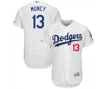Men's Los Angeles Dodgers 13 Max Muncy White 150th Patch Flexbase Jersey