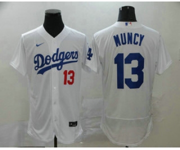 Men's Los Angeles Dodgers #13 Max Muncy White Stitched MLB Flex Base Nike Jersey