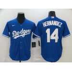 Men's Los Angeles Dodgers #14 Enrique Hernandez Blue Stitched MLB Cool Base Nike Jersey